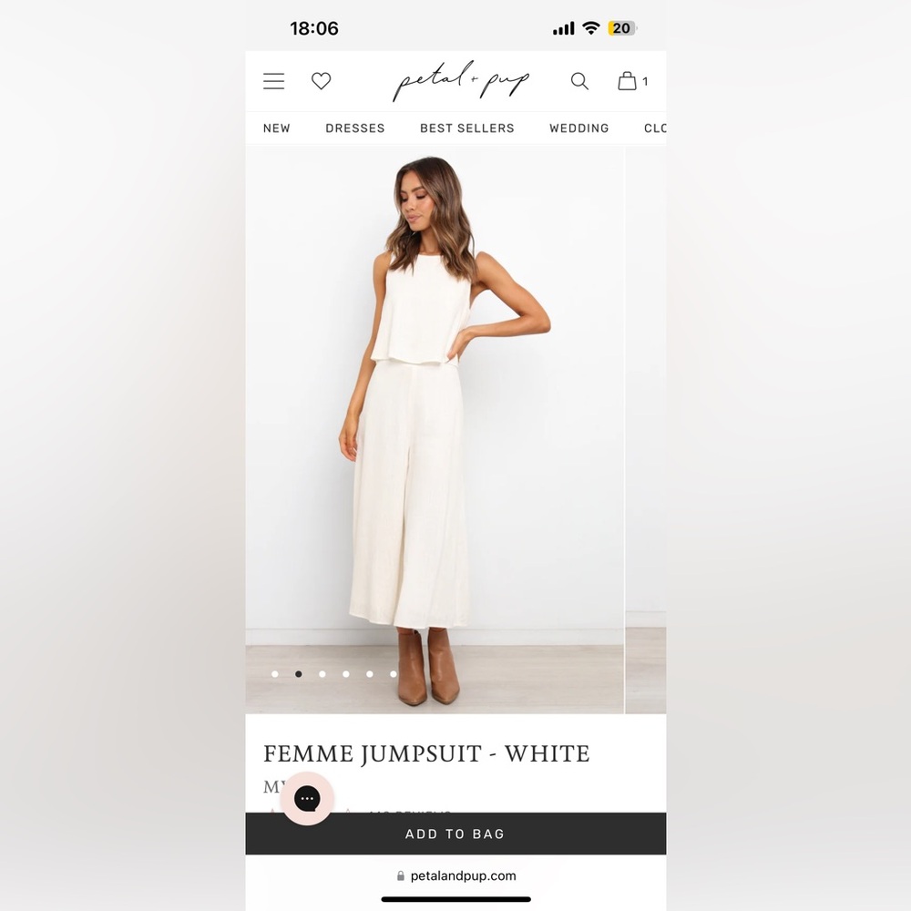 White linen jumpsuit